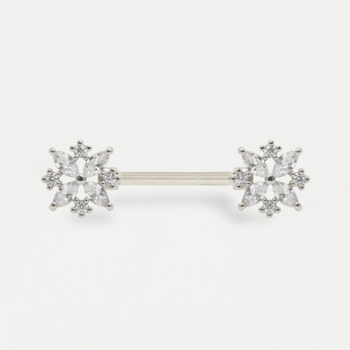 Steel Bloom Crystal Nipple Bar