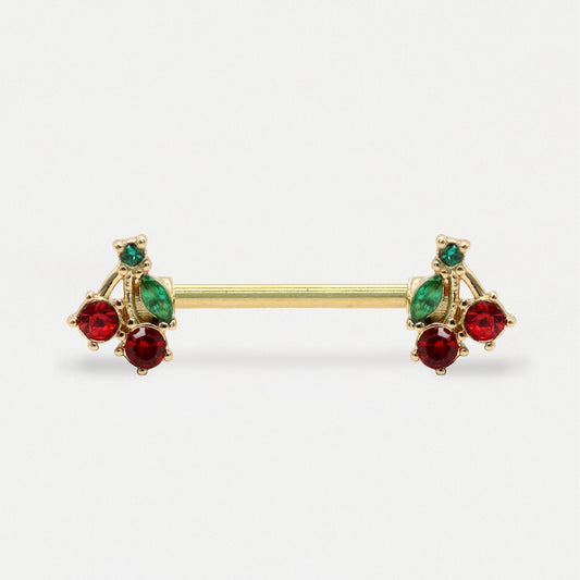 Gold PVD Steel Sweet Cherry Nipple Bar