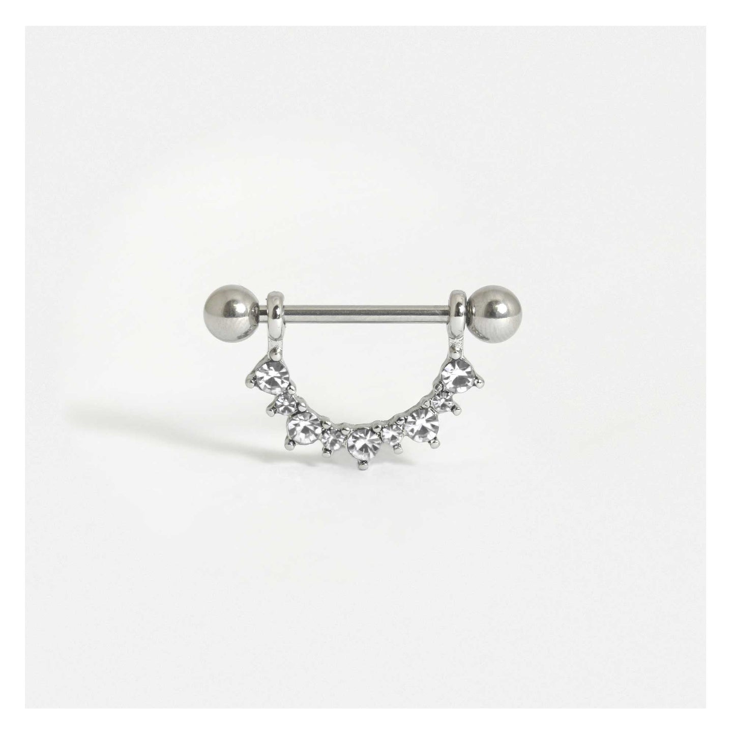 Steel Jewelled Dangle Nipple Bar