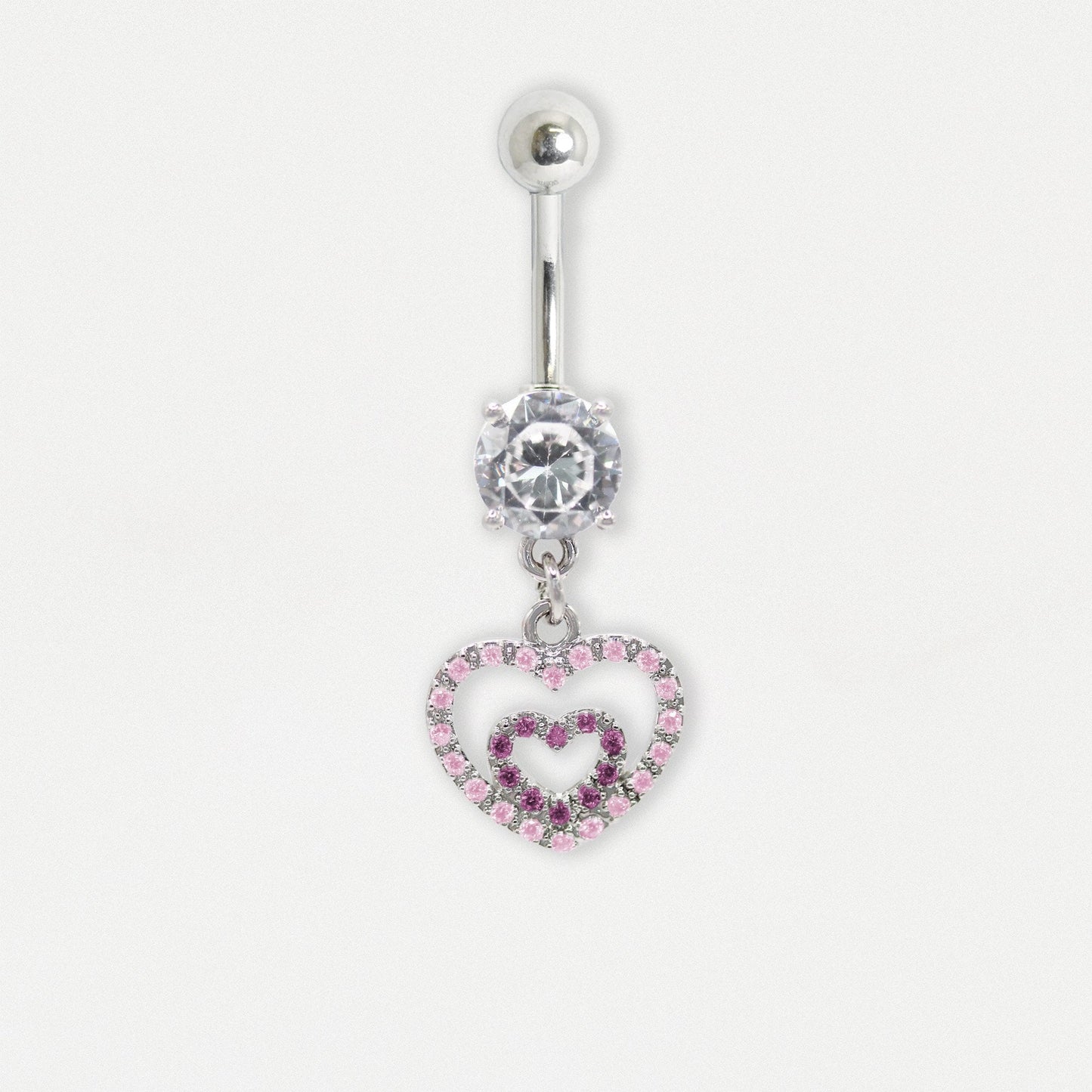 Steel Heart-in-Heart Belly Bar
