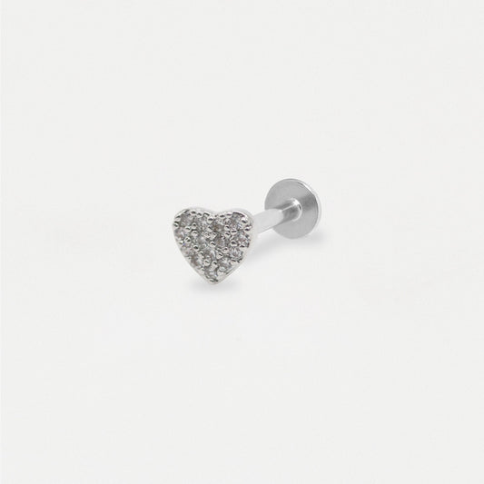 Steel Sparkling Heart Labret