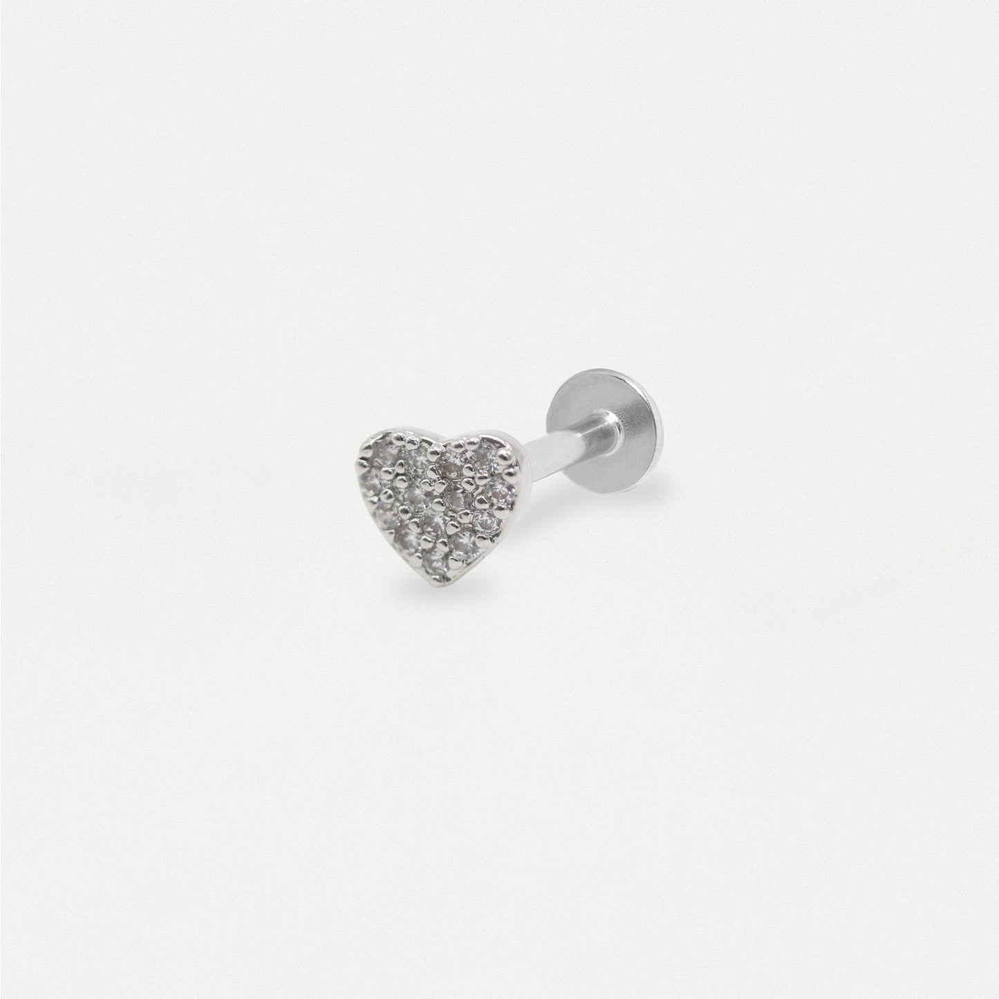 Steel Sparkling Heart Labret