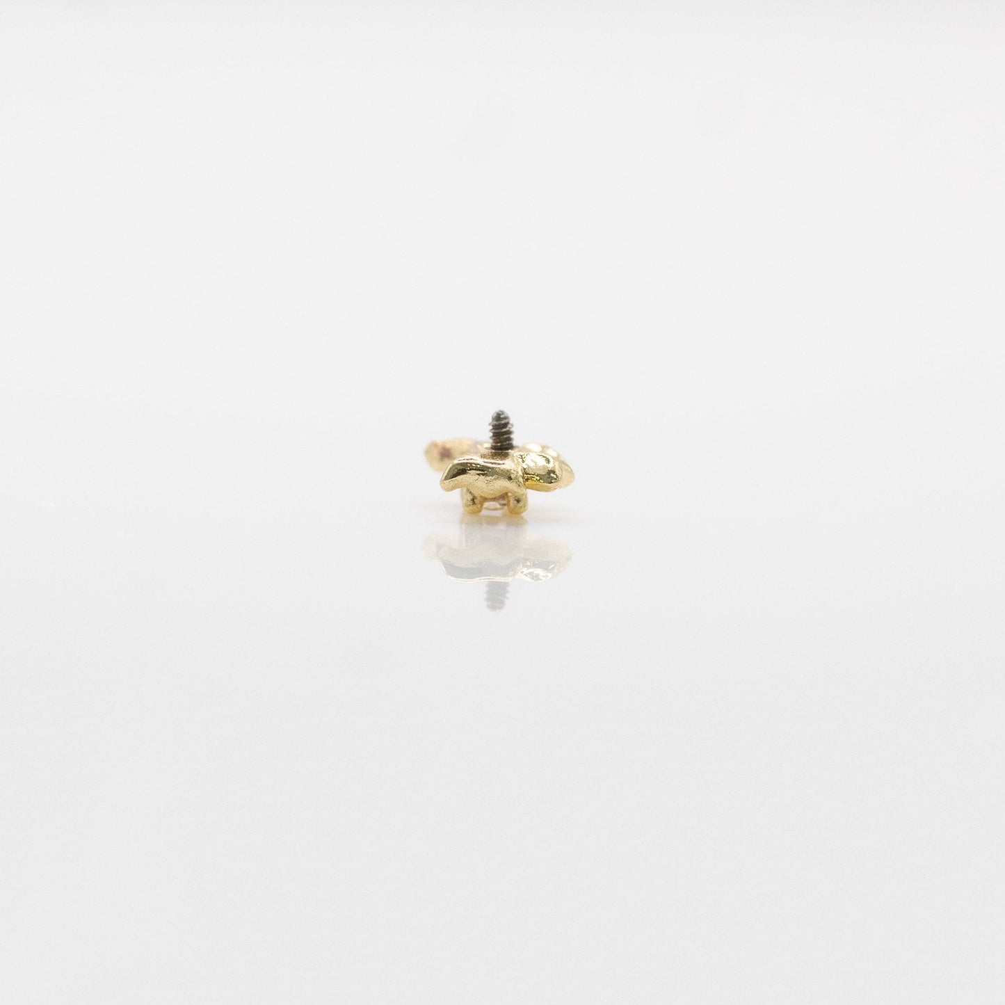 Gold PVD Steel Dainty Ribbon Bow Labret