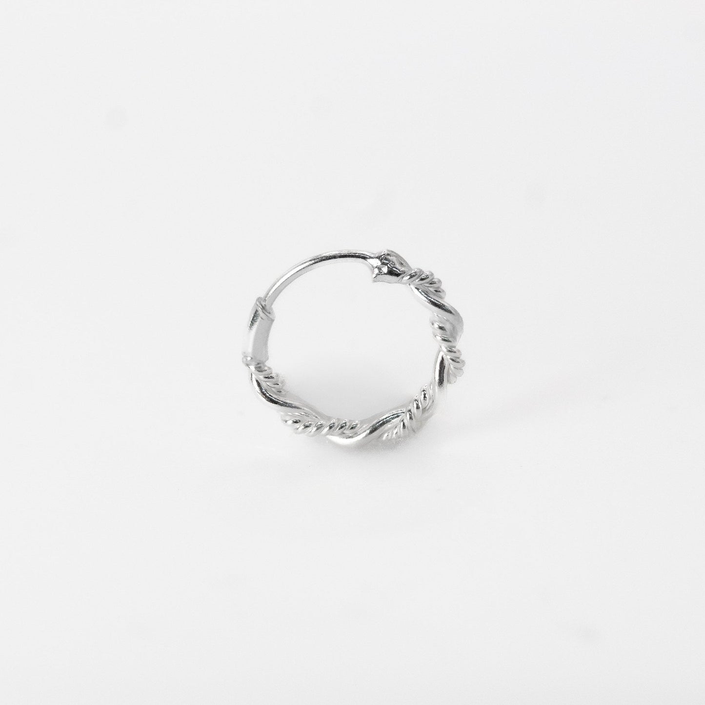 Silver Spiral Twist Hoops - 10mm