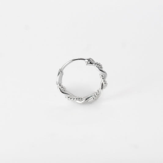 Silver Spiral Twist Hoops - 10mm