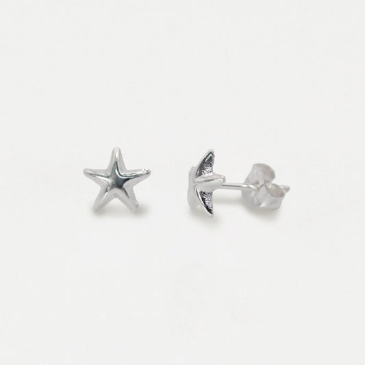 Silver Starfish Earrings - 8mm
