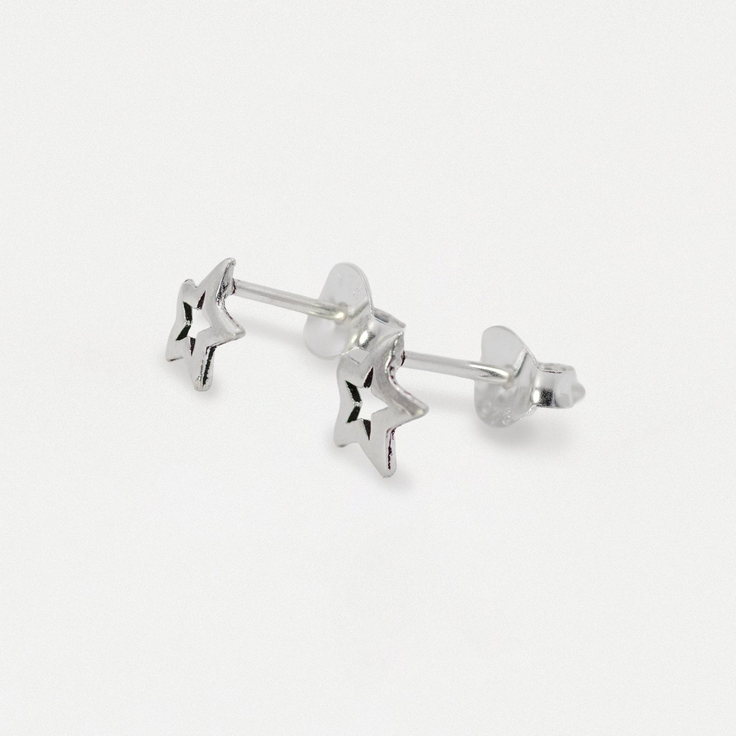 Silver Cut-Out Star Ear Studs - 5mm