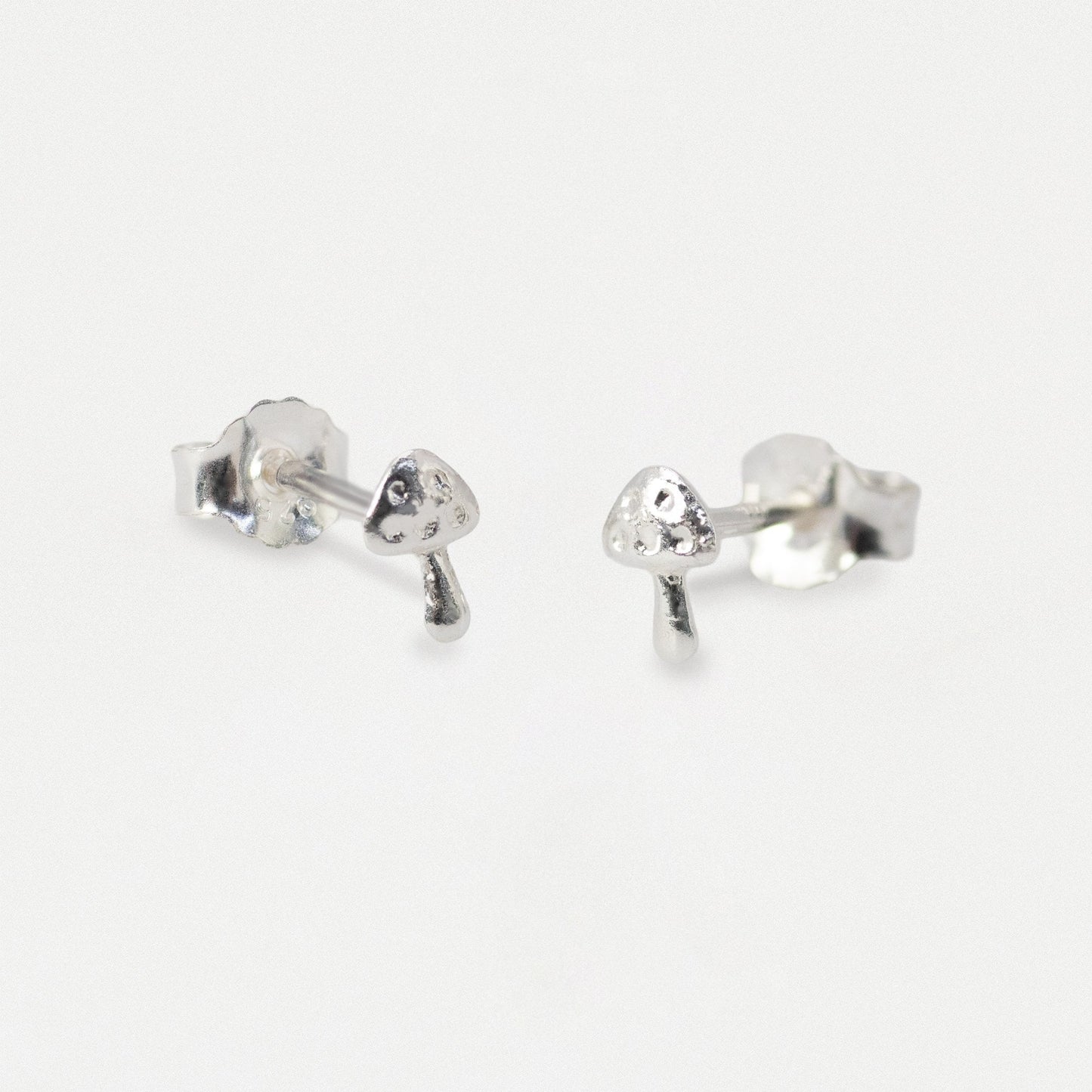 Silver Micro Mushroom Ear Studs