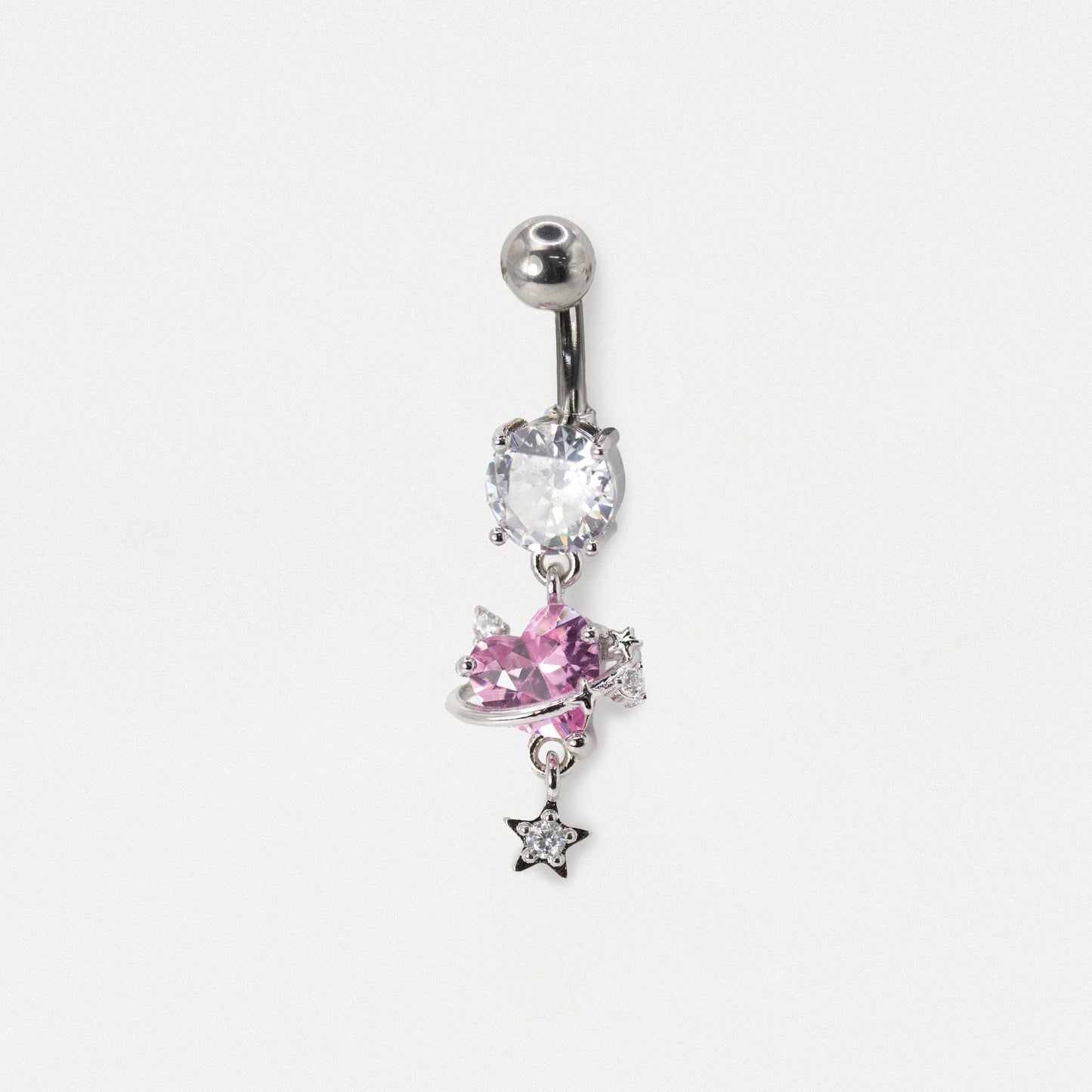 Steel Caged Heart Belly Bar