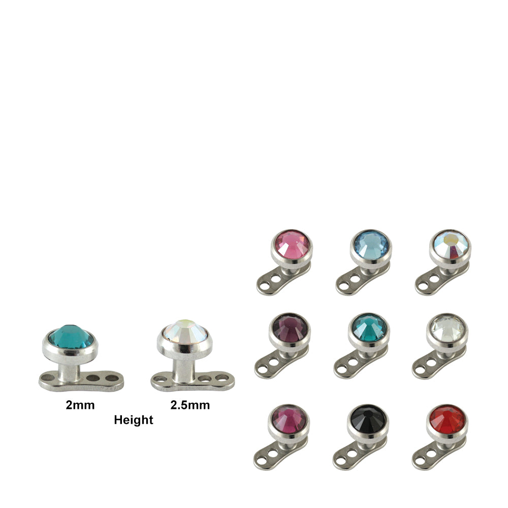 Titanium Dermal Anchor with Jewel Top