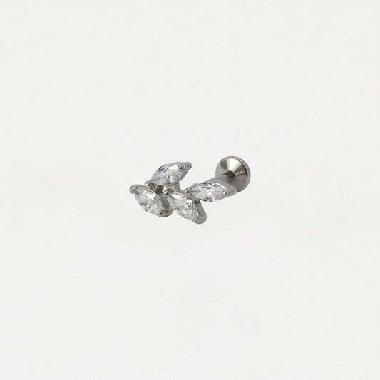 Steel Crystal Marquise Vine Flat Back Labret
