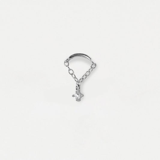 Steel Hidden Flat Back with Crystal Drop