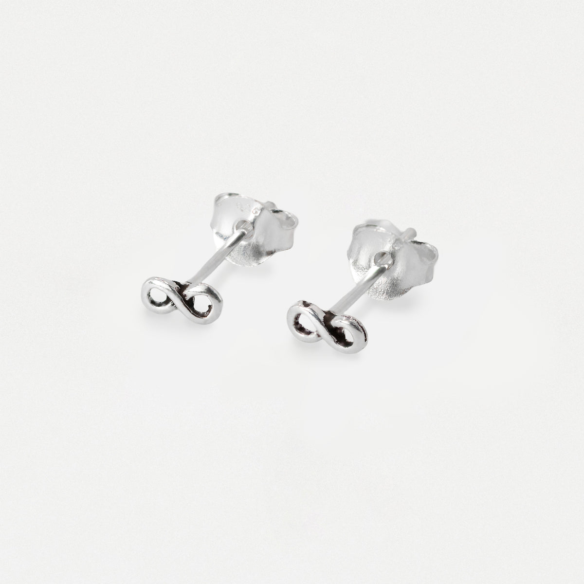 Silver Tiny Infinity Symbol Ear Studs