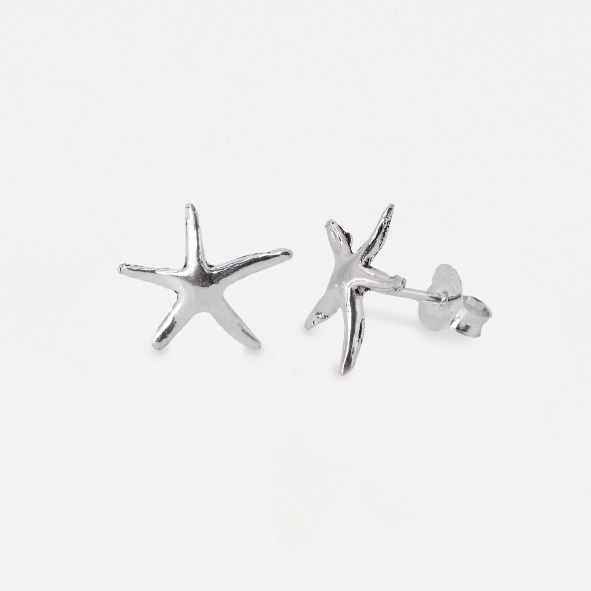 Silver Starfish Ear Studs