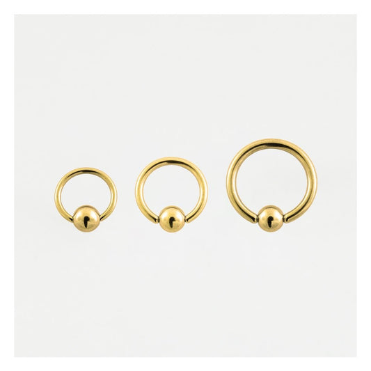 Gold PVD Steel Ball Closure Ring (BCR) - 1.2mm & 1.6mm