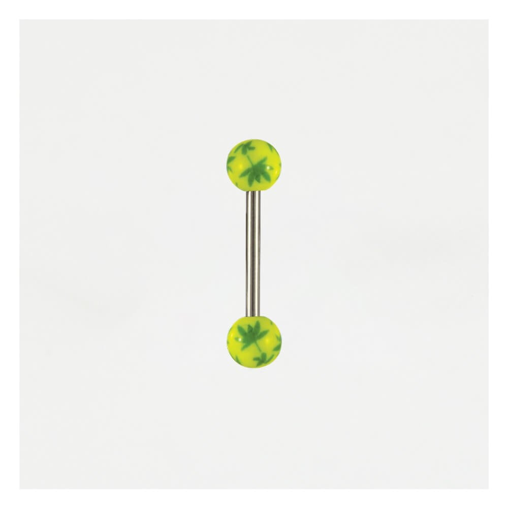 Cannabis Leaf Straight Barbell