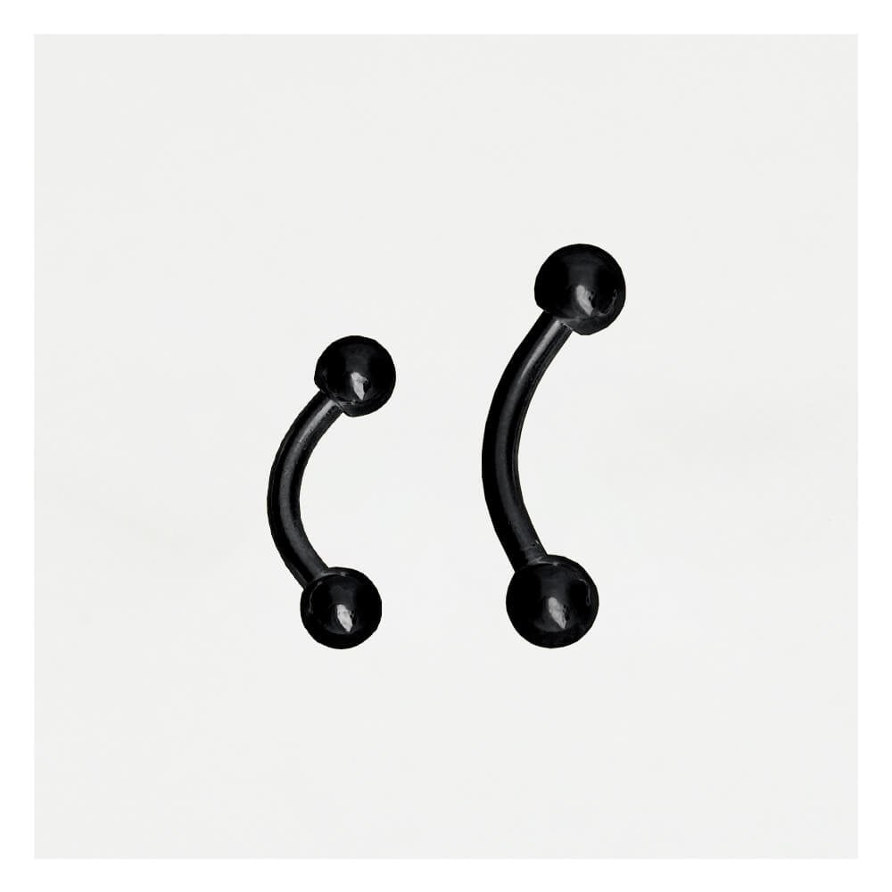 Black PVD Steel Curved Barbell - 1.2mm