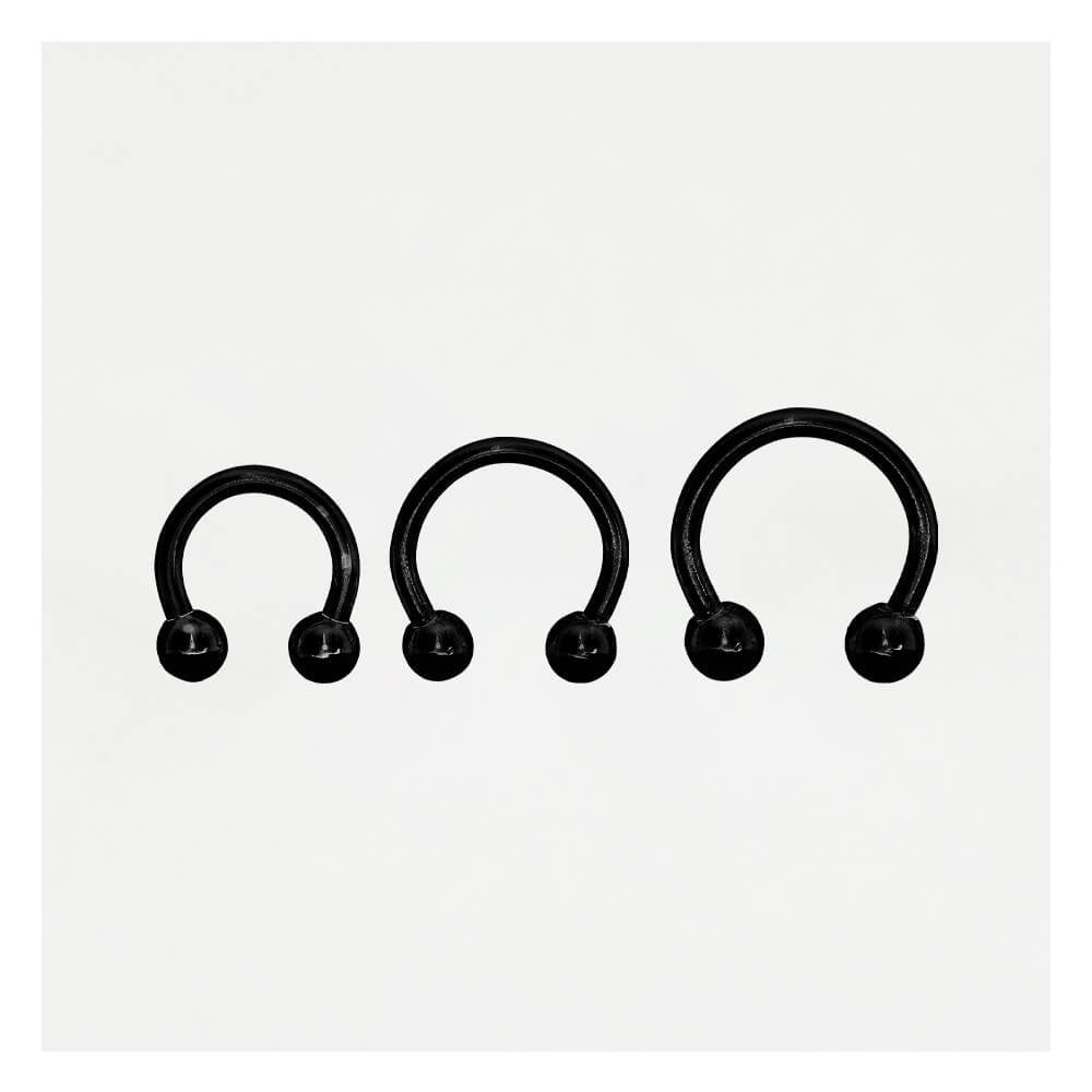 Black PVD Steel Horseshoe / Circular Barbell (CBB) - 1.2mm & 1.6mm
