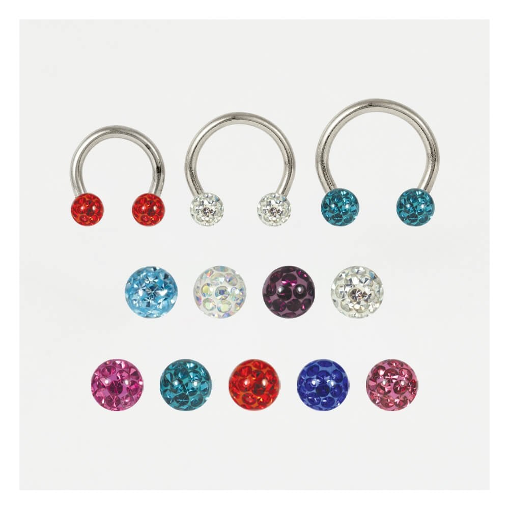 Steel Disco Ball Horseshoe / Circular Barbell (CBB) - 1.2mm