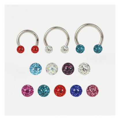 Steel Disco Ball Horseshoe / Circular Barbell (CBB) - 1.2mm
