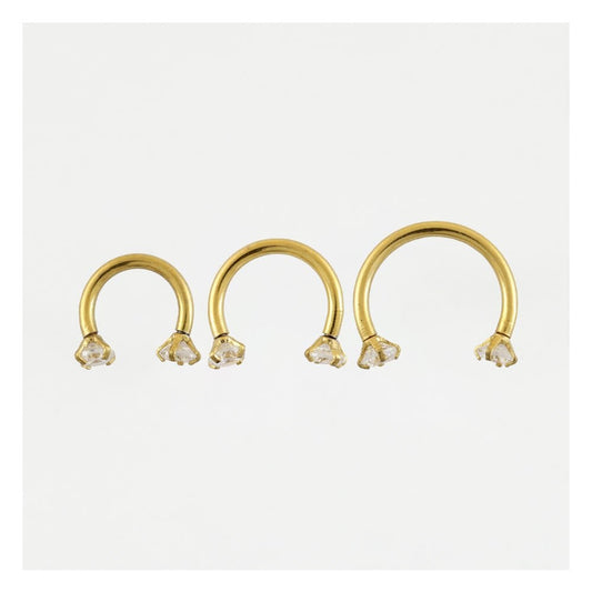 Gold PVD Steel Jewelled Horseshoe (CBB) - 1.2mm