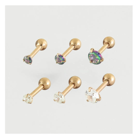Rose Gold PVD Steel Jewelled Ear Bar