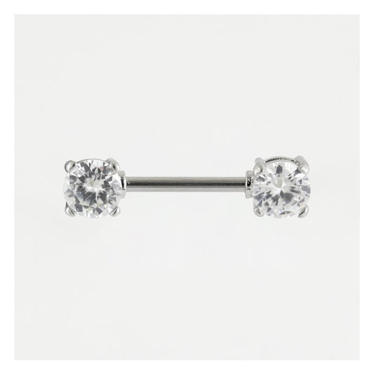 Steel Crystal Gems Nipple Bar