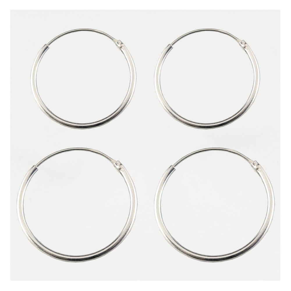 Silver Classic Hoop Earrings 18 - 40mm