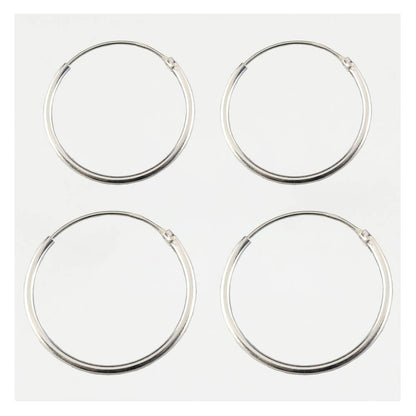 Silver Classic Hoop Earrings 18 - 40mm