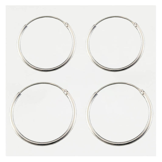 Silver Classic Hoop Earrings 18 - 40mm