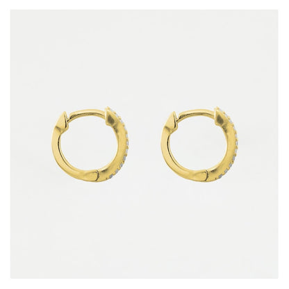 Silver CZ Huggie Hoop Earrings - 8mm