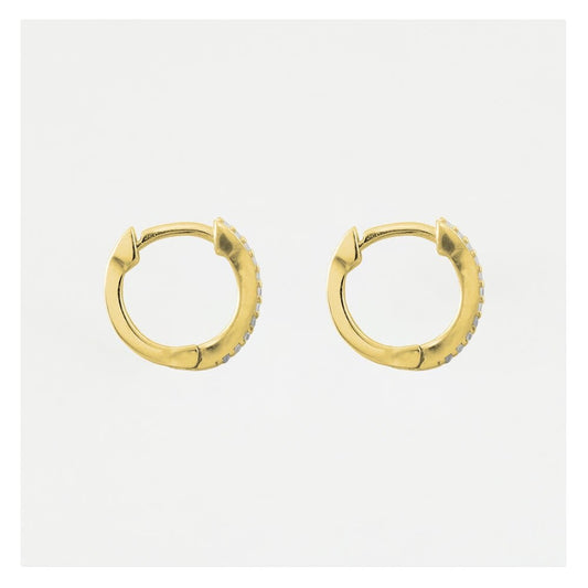 Silver CZ Huggie Hoop Earrings - 8mm