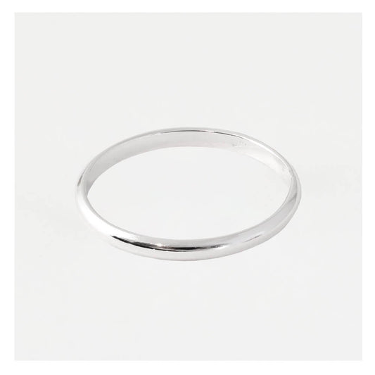 Silver Rounded Court Ladies Ring - 2mm