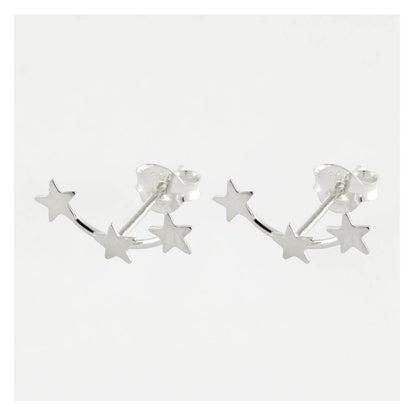 Silver 3 Stars Ear Studs