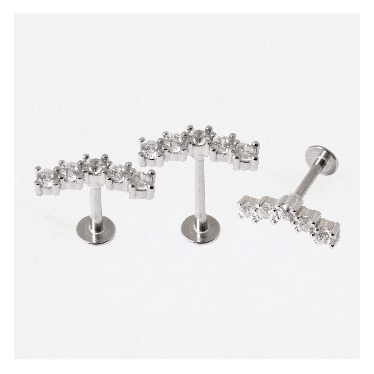 Steel Curved Gem Labret