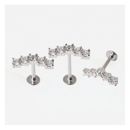 Steel Curved Gem Labret