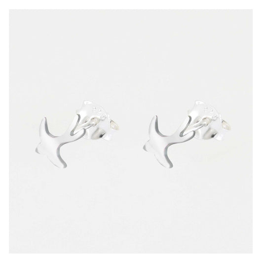 Silver Swallow Bird Stud Earrings