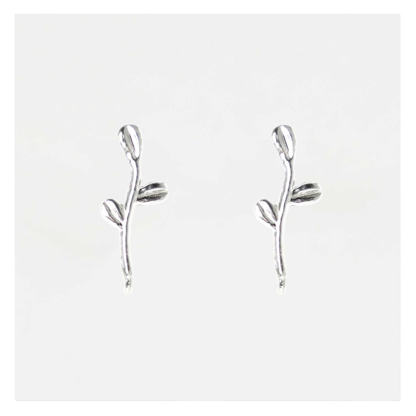 Silver Olive Branch Ear Climber