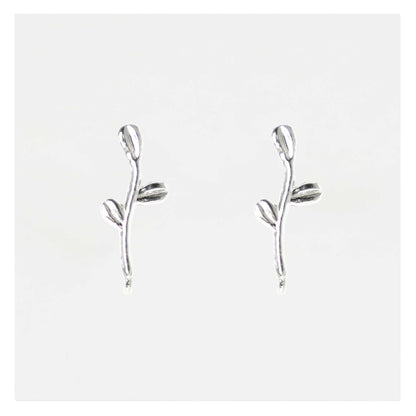 Silver Olive Branch Ear Climber