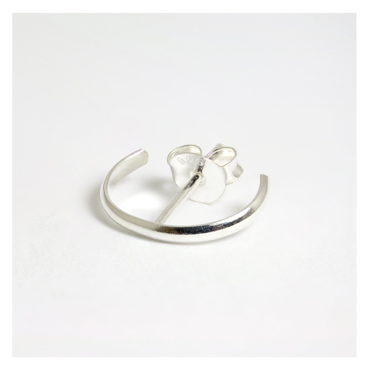 Sterling Silver Curved Plain Pierced Ear Cuff