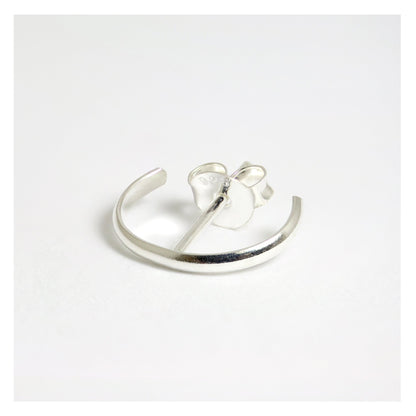 Sterling Silver Curved Plain Pierced Ear Cuff