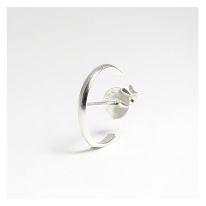 Sterling Silver Curved Plain Pierced Ear Cuff