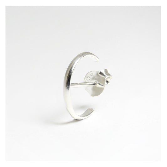 Sterling Silver Curved Plain Pierced Ear Cuff