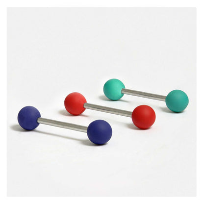 Steel Barbell with Matte Finish Acrylic Balls