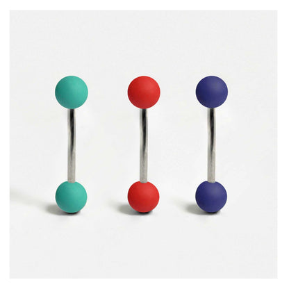 Steel Barbell with Matte Finish Acrylic Balls