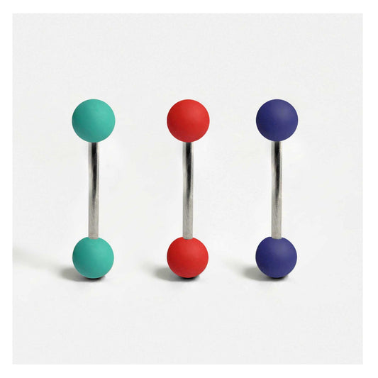 Steel Barbell with Matte Finish Acrylic Balls