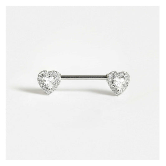 Steel Precious Sweet Heart Nipple Bar