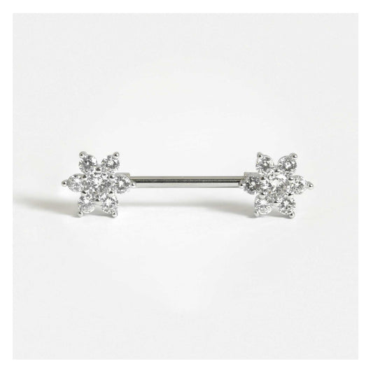 Steel Poinsettia Flower Nipple Bar