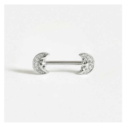 Steel Lunar Moon Face Nipple Bar
