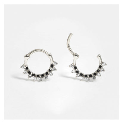 Steel Dainty Crystal Clicker Hoop -1.2mm
